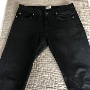 Naked and Famous skinny guy black raw denim